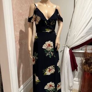 Haute Rogue Wrap Maxi Dress Sz L Floral Size S excellent condition.